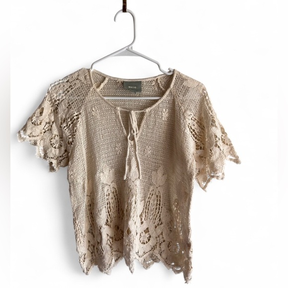Maeve Tops - Maeve Anthropologie Crochet Lace Peasant Top Blouse